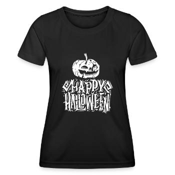Halloween Kürbis - Frauen Funktions-T-Shirt - Schwarz - Vorne - AI Model Female 172 light (172cm)