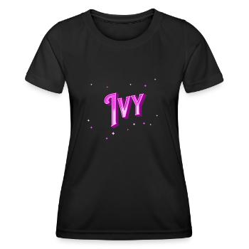 Nom de lierre personnalisé - T-shirt sport Femme - noir - Devant - AI Model Female 172 light (172cm)
