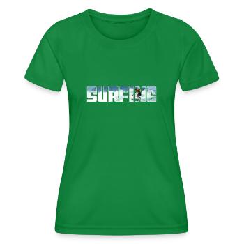 Surfen - Frauen Funktions-T-Shirt - Kelly Green - Vorne - AI Model Female 172 dark (172cm)