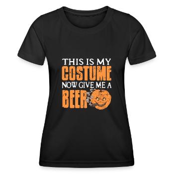 Pumpkin - This is my Costume Now give me a Beer - Women's Functional T-Shirt - black - Front - AI Model Female 172 light (172cm)