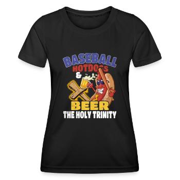 Baseball Hot Dogs & Bière The Holy Trinity Baseball - T-shirt sport Femme - noir - Devant - AI Model Female 172 light (172cm)