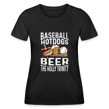 Baseball Hot Dogs & Bière The Holy Trinity Baseball - T-shirt sport Femme - noir - Devant - AI Model Female 172 light (172cm)