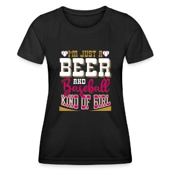 Je suis juste une bière et une fille de baseball - T-shirt sport Femme - noir - Devant - AI Model Female 172 light (172cm)