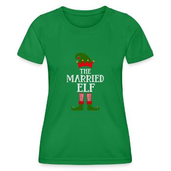 Noël laid Les proverbes elfes mariés - T-shirt sport Femme - vert - Devant - AI Model Female 172 dark (172cm)
