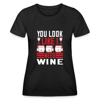 Du siehst aus als bräuchte ich Wein - Frauen Funktions-T-Shirt - Schwarz - Vorne - AI Model Female 172 light (172cm)