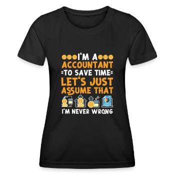 Comptable Comptable Comptable - T-shirt sport Femme - noir - Devant - AI Model Female 172 light (172cm)