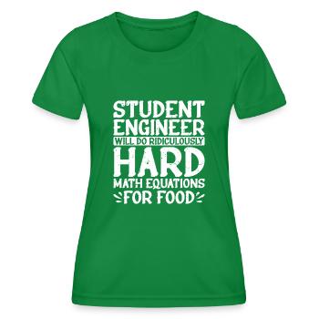 Fera des équations mathématiques ridiculement difficiles pour la nourriture2 - T-shirt sport Femme - vert - Devant - AI Model Female 172 dark (172cm)