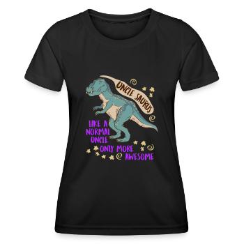 Uncle Saurus like normal uncle only cooler - Women's Functional T-Shirt - black - Front - AI Model Female 172 light (172cm)