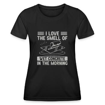 Wet Concrete In The Morning Lustige Betonbauer - Frauen Funktions-T-Shirt - Schwarz - Vorne - AI Model Female 172 light (172cm)