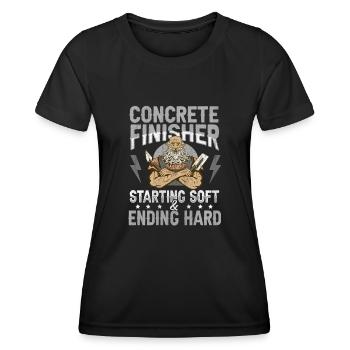 Démarrage et fin des constructeurs de béton dur - T-shirt sport Femme - noir - Devant - AI Model Female 172 light (172cm)