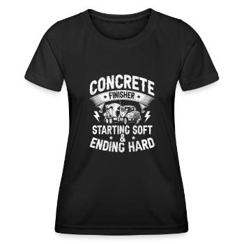 Démarrage et fin des constructeurs de béton dur - T-shirt sport Femme - noir - Devant - AI Model Female 172 light (172cm)