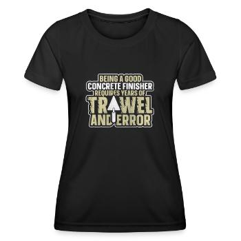 Années de truelle et d’erreur Betonbauer - T-shirt sport Femme - noir - Devant - AI Model Female 172 light (172cm)