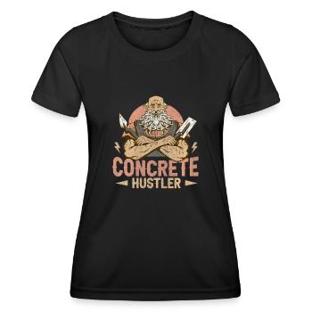 Concrete Hustler Betonbauer - Frauen Funktions-T-Shirt - Schwarz - Vorne - AI Model Female 172 light (172cm)