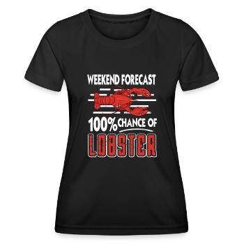 Prévisions de fin de semaine 100% de chances de Lobstar - T-shirt sport Femme - noir - Devant - AI Model Female 172 light (172cm)