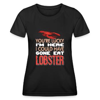 J’aurais pu aller manger du homard - T-shirt sport Femme - noir - Devant - AI Model Female 172 light (172cm)
