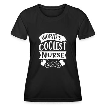 L’infirmière la plus cool du monde - T-shirt sport Femme - noir - Devant - AI Model Female 172 light (172cm)