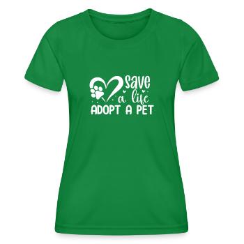Sauver une vie Adopter un animal de compagnie - T-shirt sport Femme - vert - Devant - AI Model Female 172 dark (172cm)