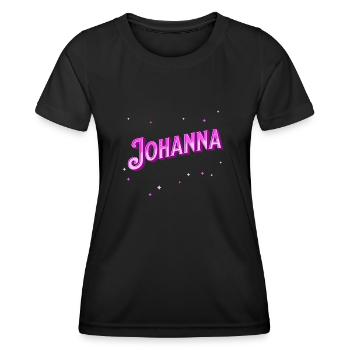 Le prénom de Johanna personnalisé - T-shirt sport Femme - noir - Devant - AI Model Female 172 light (172cm)