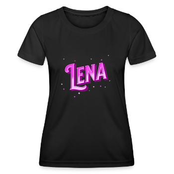 Le nom de Lena personnalisé - T-shirt sport Femme - noir - Devant - AI Model Female 172 light (172cm)