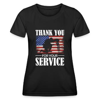 Veterans Day - Thank You For Your Service - Patrio - Women's Functional T-Shirt - black - Front - AI Model Female 172 light (172cm)