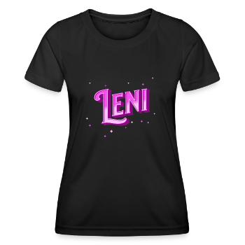 Leni Namen personalisiert - Frauen Funktions-T-Shirt - Schwarz - Vorne - AI Model Female 172 light (172cm)