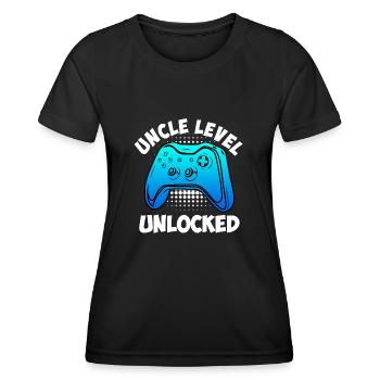 Oncle déverrouillé Niveau Oncle - T-shirt sport Femme - noir - Devant - AI Model Female 172 light (172cm)