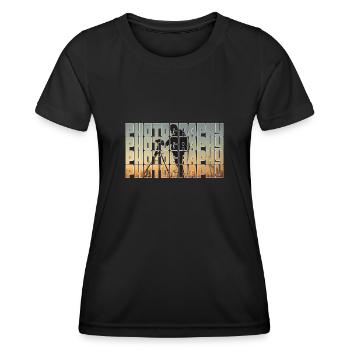 Fotografie - Frauen Funktions-T-Shirt - Schwarz - Vorne - AI Model Female 172 light (172cm)