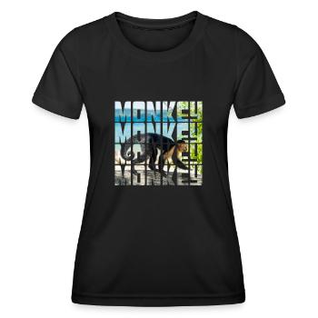 Singe - T-shirt sport Femme - noir - Devant - AI Model Female 172 light (172cm)