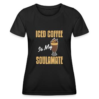 Iced coffee is my soulamate - Women's Functional T-Shirt - black - Front - AI Model Female 172 light (172cm)