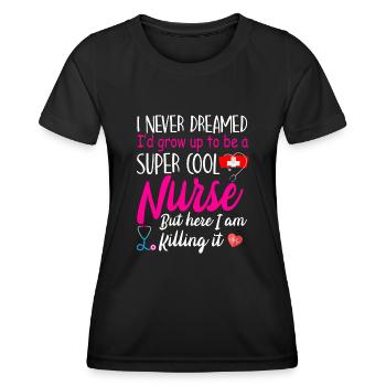 Infirmière super cool - T-shirt sport Femme - noir - Devant - AI Model Female 172 light (172cm)
