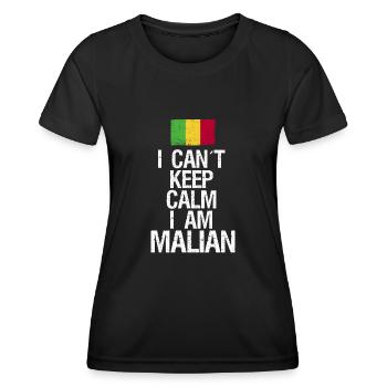 Je n’arrive pas à garder mon calme, je suis Malier - T-shirt sport Femme - noir - Devant - AI Model Female 172 light (172cm)