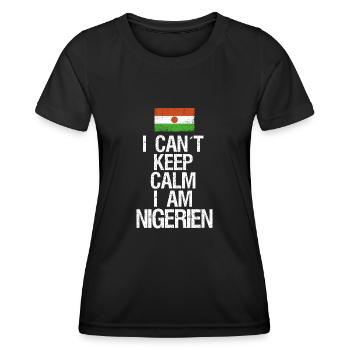 Je n’arrive pas à garder mon calme, je suis Nigrer - T-shirt sport Femme - noir - Devant - AI Model Female 172 light (172cm)
