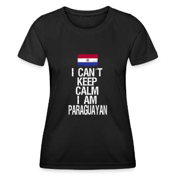 Je n’arrive pas à garder mon calme Je suis Paraguayen - T-shirt sport Femme - noir - Devant - AI Model Female 172 light (172cm)