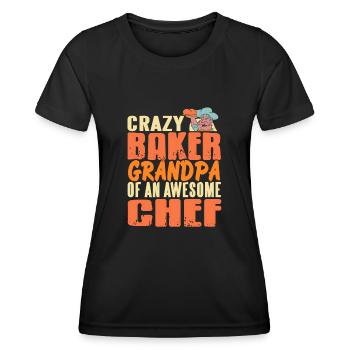 Crazy Baker Grandpa of an awesome chef - Women's Functional T-Shirt - black - Front - AI Model Female 172 light (172cm)