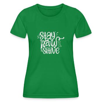 Restez positif patte - T-shirt sport Femme - vert - Devant - AI Model Female 172 dark (172cm)