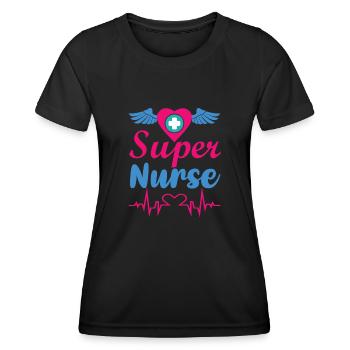 INFIRMIÈRE Infirmière - T-shirt sport Femme - noir - Devant - AI Model Female 172 light (172cm)