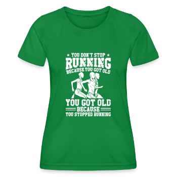 Running Runner Half Marathon - Women's Functional T-Shirt - kelly green - Front - AI Model Female 172 dark (172cm)