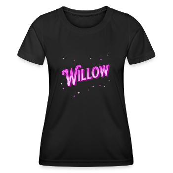 Nom de saule personnalisé - T-shirt sport Femme - noir - Devant - AI Model Female 172 light (172cm)