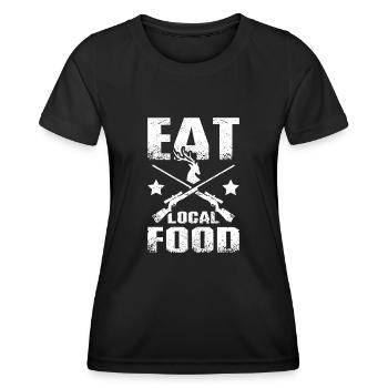 Hunt deer eat local food - Women's Functional T-Shirt - black - Front - AI Model Female 172 light (172cm)