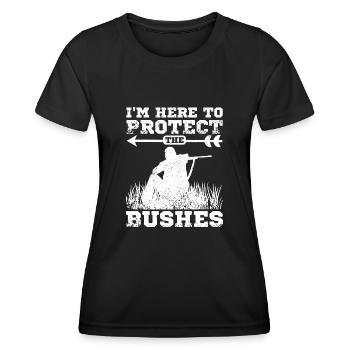 Funny Hunting protect the bushes - Women's Functional T-Shirt - black - Front - AI Model Female 172 light (172cm)
