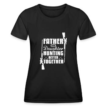 Père et fille chassent mieux ensemble - T-shirt sport Femme - noir - Devant - AI Model Female 172 light (172cm)