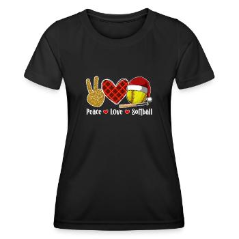 Softball Noël Joueur de softball Cadeau de fête de Noël - T-shirt sport Femme - noir - Devant - AI Model Female 172 light (172cm)