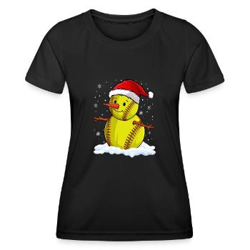 Softball Noël Joueur de softball Cadeau de fête de Noël - T-shirt sport Femme - noir - Devant - AI Model Female 172 light (172cm)