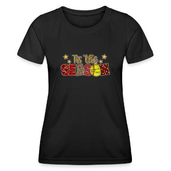 Softball Noël Joueur de softball Cadeau de fête de Noël - T-shirt sport Femme - noir - Devant - AI Model Female 172 light (172cm)