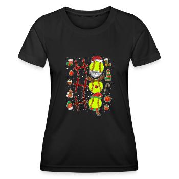 Softball Noël Joueur de softball Cadeau de fête de Noël - T-shirt sport Femme - noir - Devant - AI Model Female 172 light (172cm)