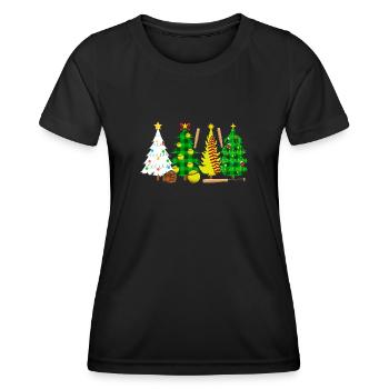 Softball Noël Joueur de softball Cadeau de fête de Noël - T-shirt sport Femme - noir - Devant - AI Model Female 172 light (172cm)