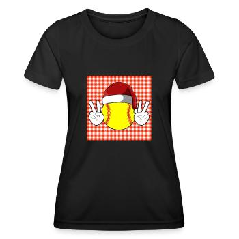 Softball Noël Joueur de softball Cadeau de Noël - T-shirt sport Femme - noir - Devant - AI Model Female 172 light (172cm)