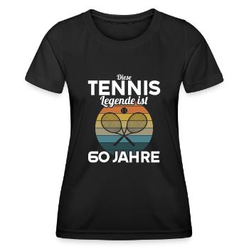 Diese Tennis Legende ist 60 Jahre 60 Geburtstag - Frauen Funktions-T-Shirt - Schwarz - Vorne - AI Model Female 172 light (172cm)