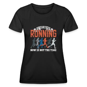 Running Runner Half Marathon - Women's Functional T-Shirt - black - Front - AI Model Female 172 light (172cm)