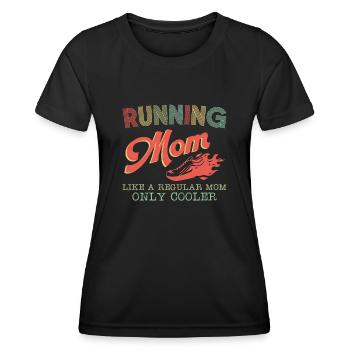 Coureur de course à pied Demi-marathon Maman - T-shirt sport Femme - noir - Devant - AI Model Female 172 light (172cm)